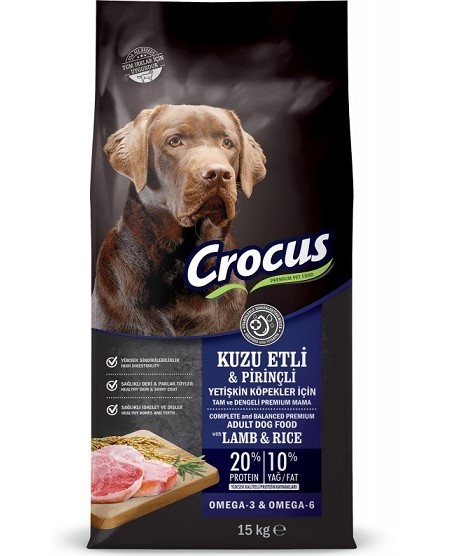 Crocus - Crocus Kuzu Etli Pirinçli Yetişkin Köpek Maması 15 Kg