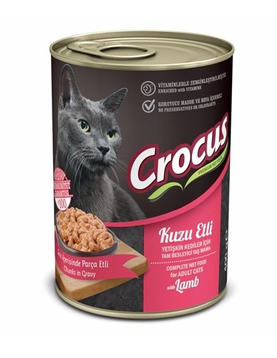 Crocus Kuzu Etli Yetişkin Kedi Konserve 400 Gr X 12 Adet