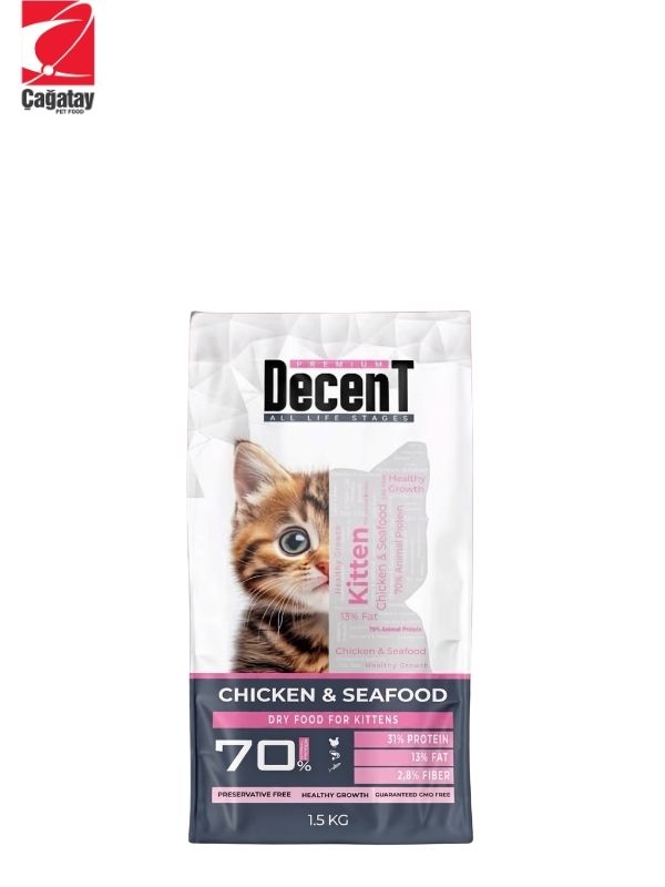 Decent Kitten Tavuklu ve Balıklı Yavru Kedi Maması 1.5 Kg