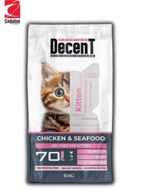 Decent Kitten Tavuklu ve Balıklı Yavru Kedi Maması 15 Kg