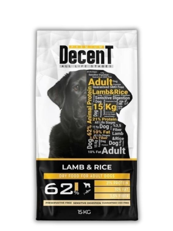 Decent Kuzu Etli Yetişkin Köpek Maması 15 Kg