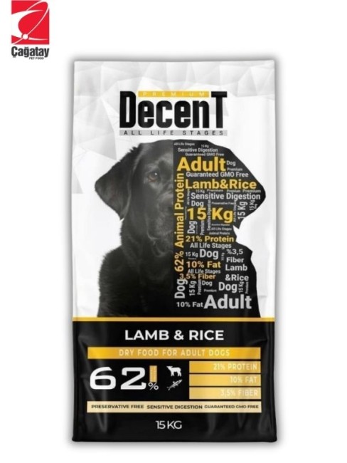 Decent - Decent Kuzu Etli Yetişkin Köpek Maması 15 Kg