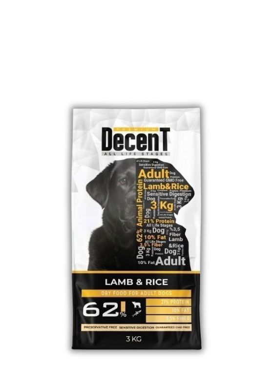 Decent Kuzu Etli Yetişkin Köpek Maması 3 Kg