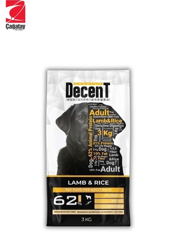 Decent Kuzu Etli Yetişkin Köpek Maması 3 Kg