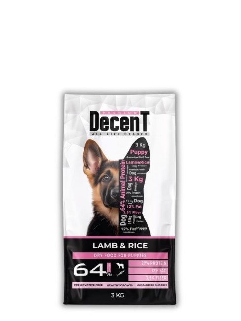 Decent - Decent Puppy Kuzu Yavru Köpek Maması 3 Kg