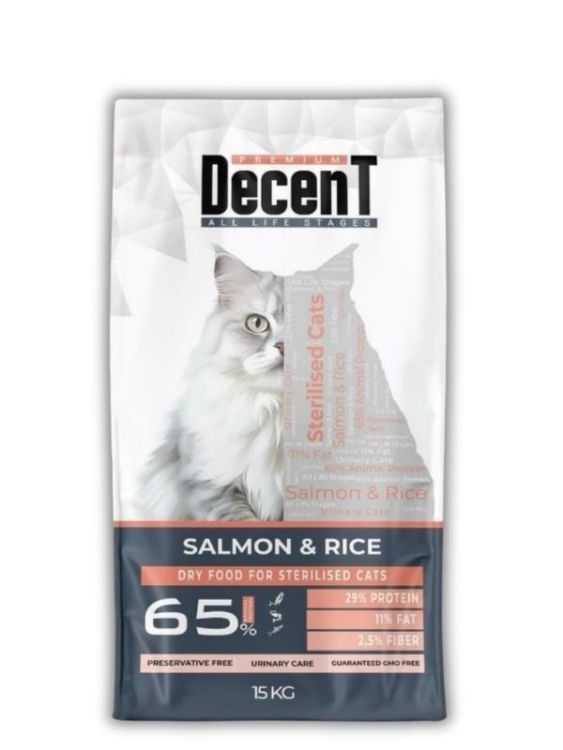 Decent Somonlu ve Pirinçli Kısırlaştırılmış Kedi Maması 15 Kg