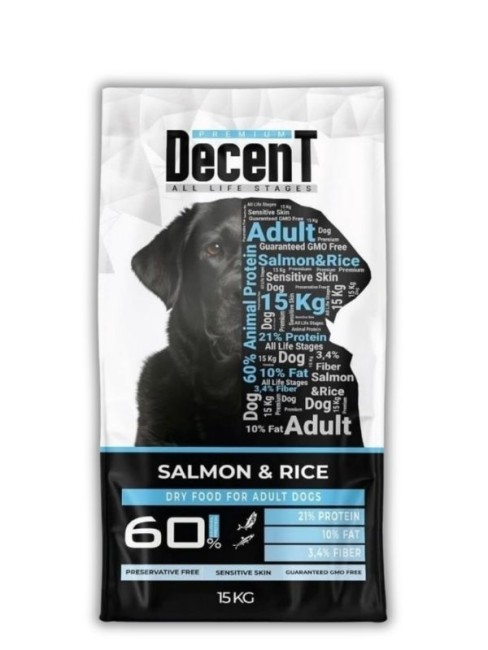 Decent - Decent Somonlu Yetişkin Köpek Maması 15 Kg