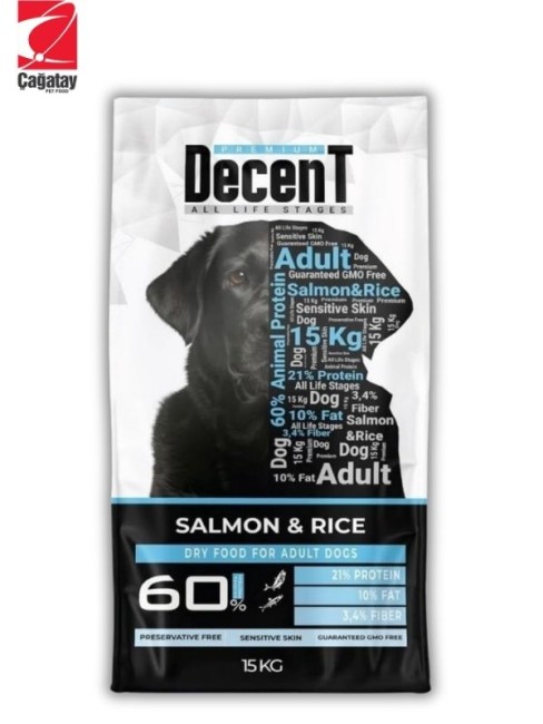 Decent - Decent Somonlu Yetişkin Köpek Maması 15 Kg
