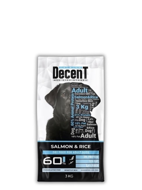 Decent - Decent Somonlu Yetişkin Köpek Maması 3 Kg