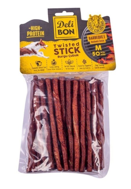 Delibon - Delibon Barbekü Deri Burgu Çubuk M Boy Kalın 50 Li