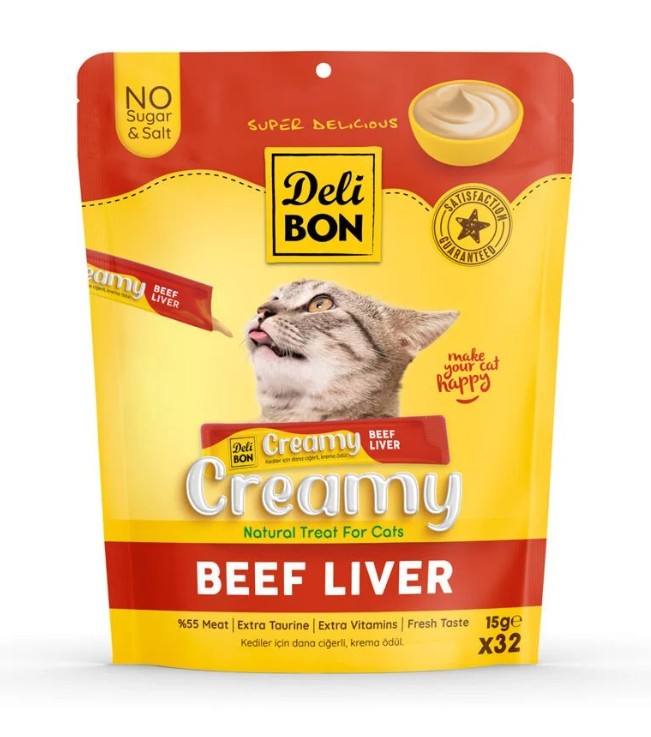 Delibon Dana Ciğerli Krema Kedi Ödülü 15 Gr 32 Li