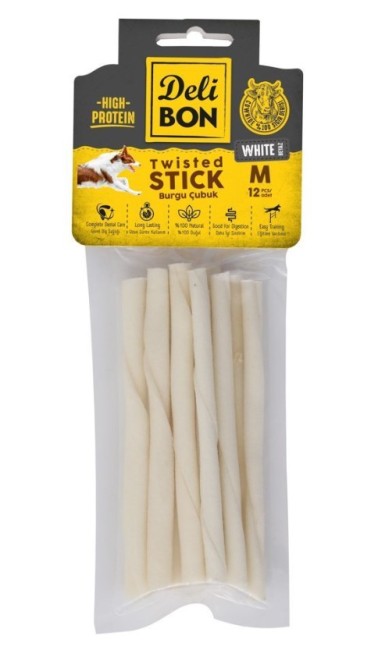 Delibon - Delibon Deri Burgu Çubuk Beyaz M Boy 12 Li