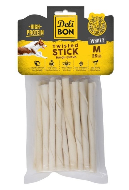 Delibon - Delibon Deri Burgu Çubuk Beyaz M Boy 25 Li