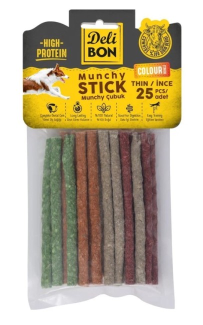 Delibon - Delibon Deri Munchy Çubuk Orta Boy İnce 25 Li