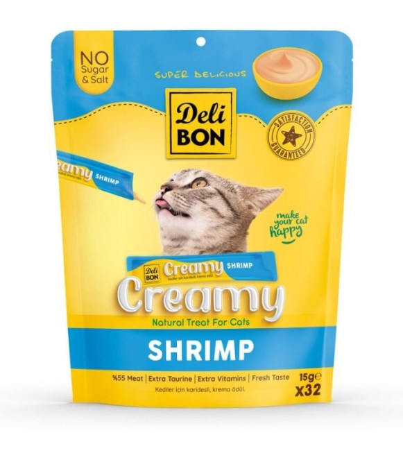 Delibon - Delibon Karidesli Krema Kedi Ödülü 15 Gr 32 Li