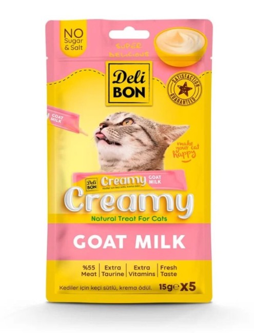 Delibon - Delibon Keçi Sütlü Krema Kedi Ödülü 5 Li 15 Gr X 5 Adet