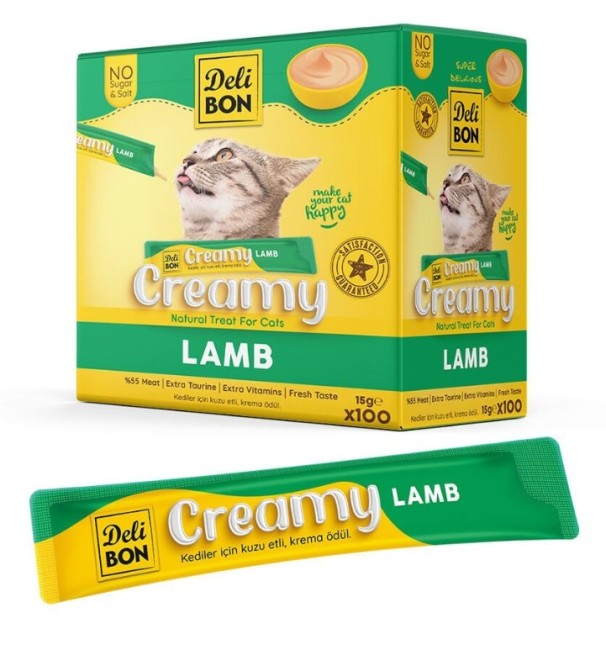 Delibon - Delibon Kuzulu Krema Kedi Ödülü 15 Gr 100 Lü