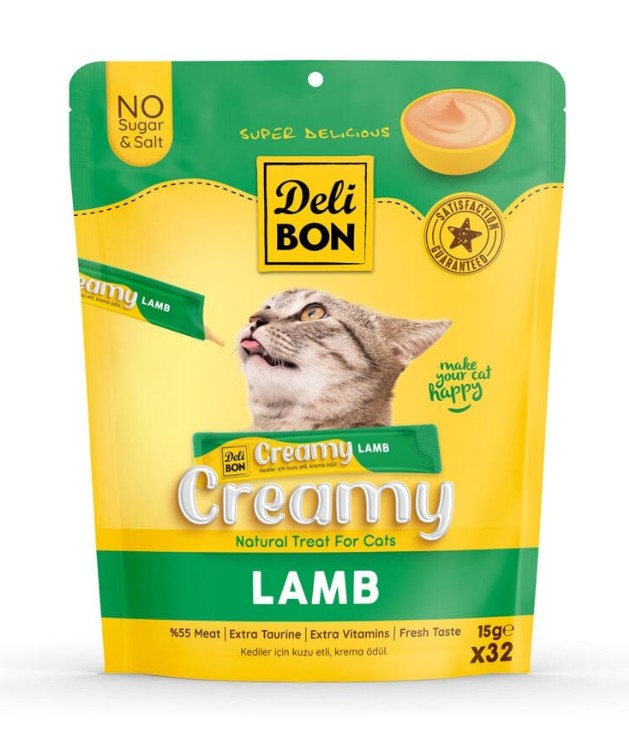 Delibon Kuzulu Krema Kedi Ödülü 15 Gr 32 Li