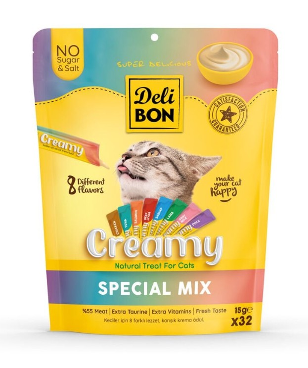 Delibon Mix Karışık Krema Kedi Ödülü 15 Gr 32 Li