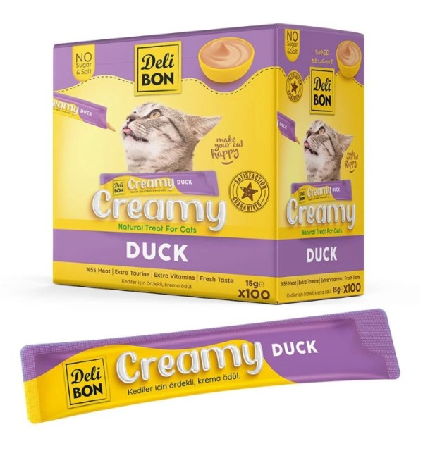 Delibon - Delibon Ördekli Krema Kedi Ödülü 15 Gr 100 Lü