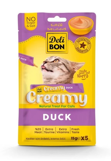 Delibon - Delibon Ördekli Krema Kedi Ödülü 5 Li 15 Gr X 5 Adet