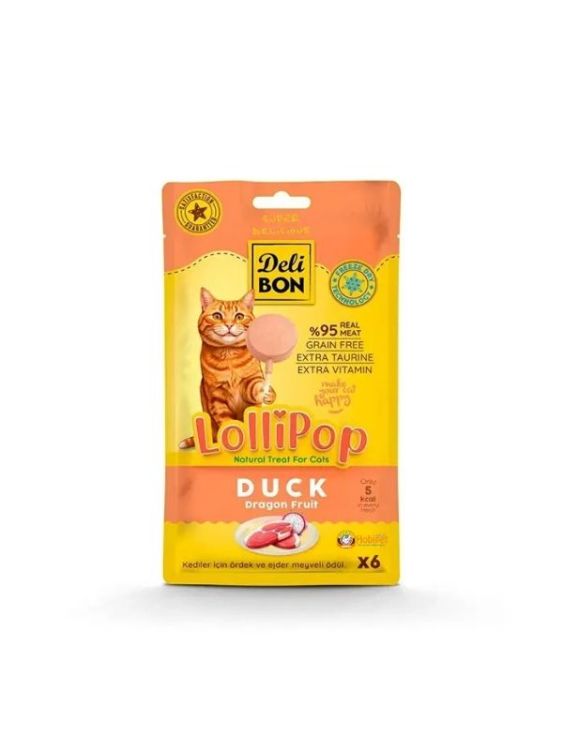 Delibon Ördekli Lolipop Kedi Ödül Maması 6lı