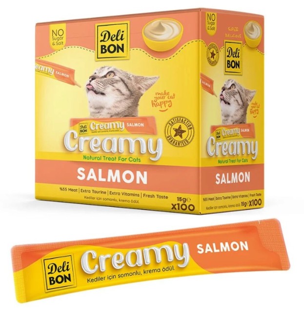 Delibon - Delibon Somonlu Krema Kedi Ödülü 15 Gr 100 Lü