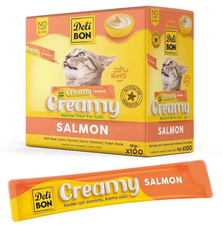 Delibon Somonlu Krema Kedi Ödülü 15 Gr 100 Lü