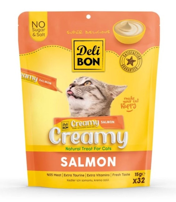 Delibon - Delibon Somonlu Krema Kedi Ödülü 15 Gr 32 Li