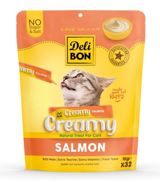 Delibon Somonlu Krema Kedi Ödülü 15 Gr 32 Li