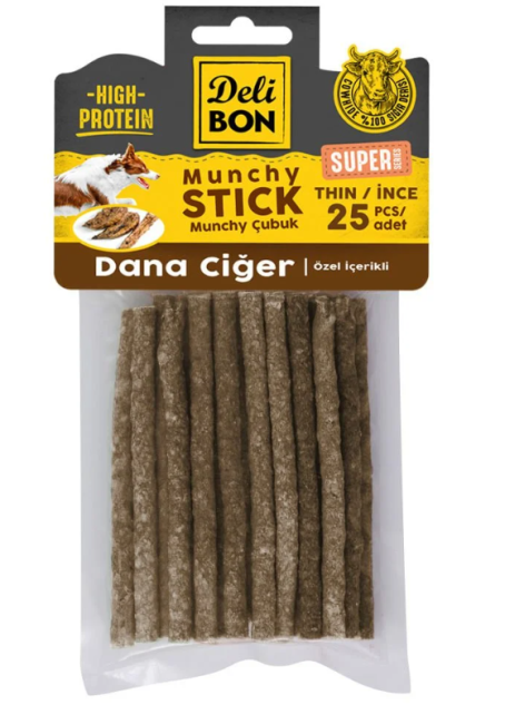 Delibon - Delibon Süper Munchy Çubuk Dana Ciğerli İnce 25 Li