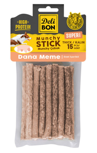 Delibon - Delibon Süper Munchy Çubuk Dana Memeli Kalın 15 Li