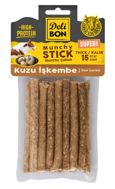 Delibon - Delibon Süper Munchy Çubuk Kuzu İşkembeli Kalın 15 Li