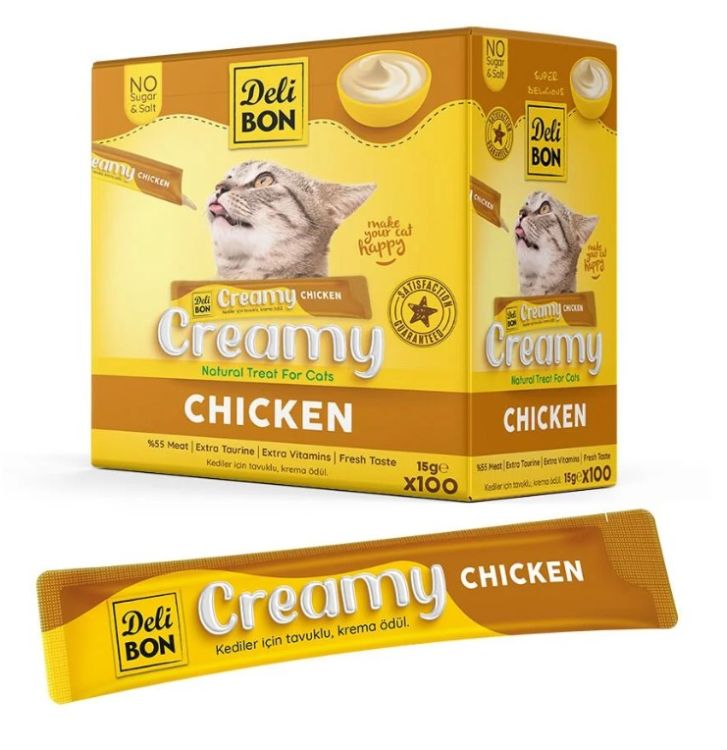 Delibon Tavuklu Krema Kedi Ödülü 15 Gr 100 Lü