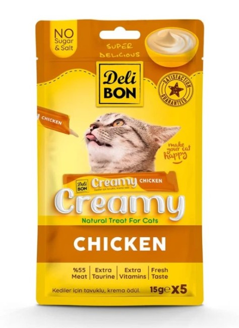 Delibon - Delibon Tavuklu Krema Kedi Ödülü 5 Li 15 Gr X 5 Adet