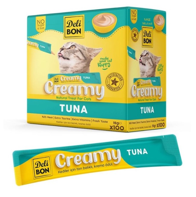 Delibon - Delibon Ton Balıklı Krema Kedi Ödülü 15 Gr 100 Lü