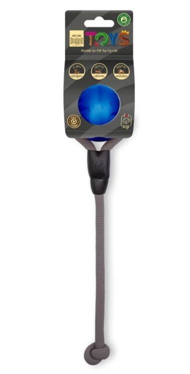 Doggie Eva Renkli 7 Cm İpli Top Köpek Oyuncağı