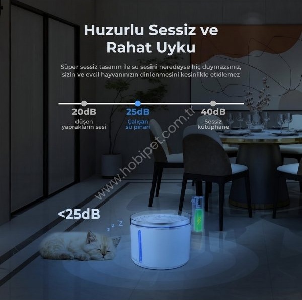 Dogness D08 Kedi & Köpek Akıllı Sensörlü Su Pınarı 2.2 Litre - Thumbnail