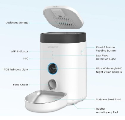 Dogness F10A Kameralı Otomatik Mama Kabı 35 X 20 X 32 (3.6 Litre) - Thumbnail