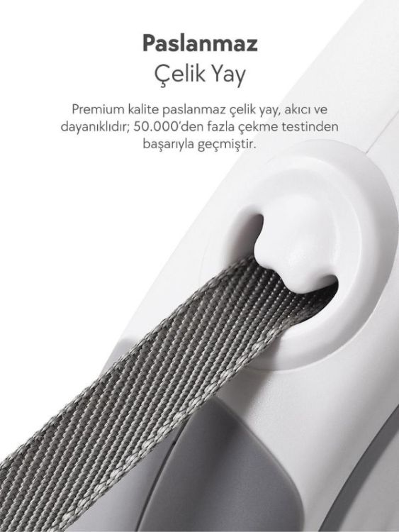 Dogness R06 Otomatik Kedi Köpek Gezdirme Tasması 4 Metre Beyaz (R06-4W)