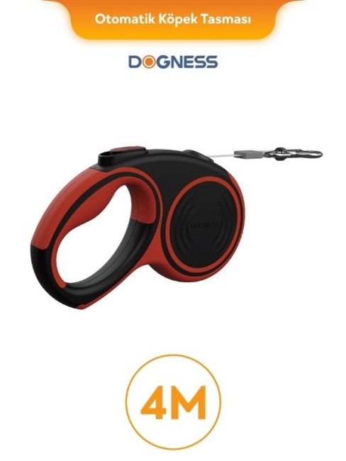 Dogness - Dogness R06 Otomatik Kedi Köpek Gezdirme Tasması 4 Metre Kırmızı (R06-4R)