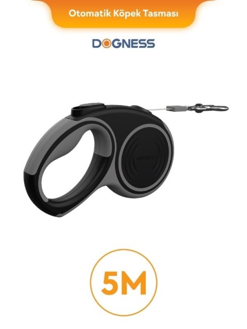 Dogness - Dogness R06 Otomatik Kedi Köpek Gezdirme Tasması 5 Metre Gri (R06-5G)
