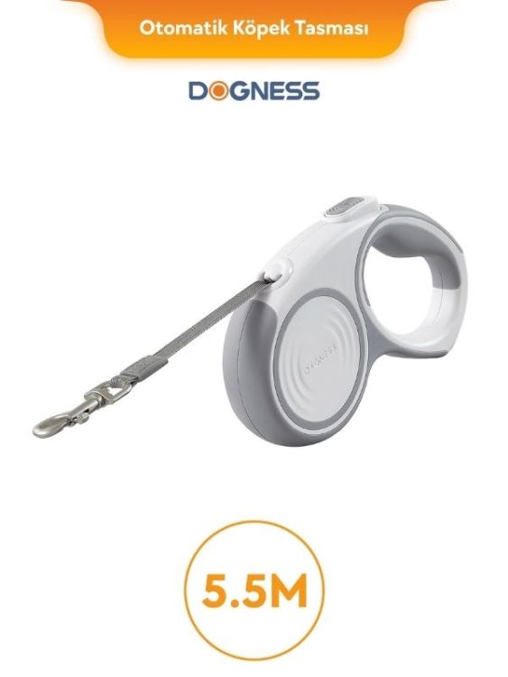 Dogness R06 Otomatik Kedi Köpek Gezdirme Tasması 5.5 Metre Beyaz (R06-5+W)