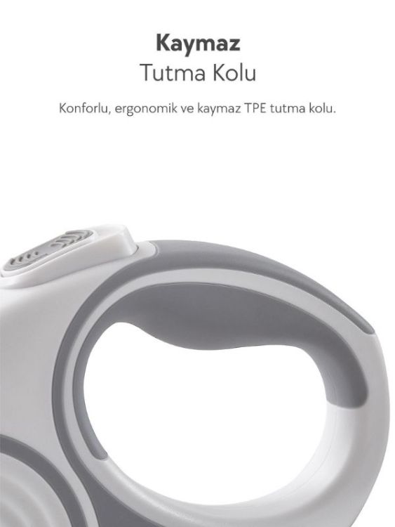 Dogness R06 Otomatik Kedi Köpek Gezdirme Tasması 5.5 Metre Gri (R06-5+G)