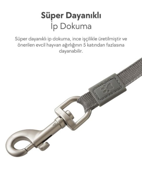 Dogness R06 Otomatik Kedi Köpek Gezdirme Tasması 5.5 Metre Gri (R06-5+G) - Thumbnail