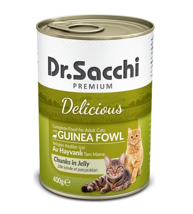 Dr. Sacchi Av Etli Yetişkin Kedi Konserve 400 Gr X 24 Adet