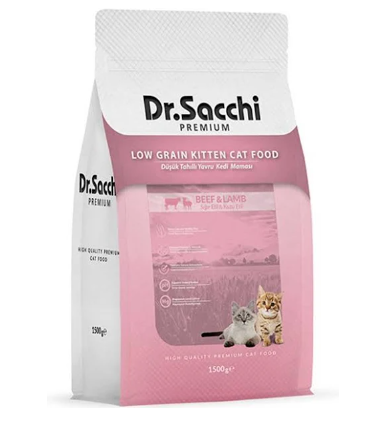 Dr. Sacchi Kitten Sığır Ve Kuzu Etli Yavru Kedi Maması 1.5 Kg X 3 Adet