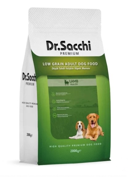 Dr.Sacchi Kuzu Etli Düşük Tahıllı Yetişkin Köpek Maması 2kg