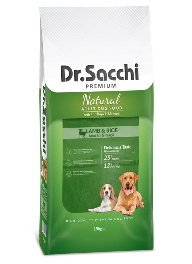 Dr. Sacchi Kuzu Etli Pirinçli Yetişkin Köpek Maması 15 Kg
