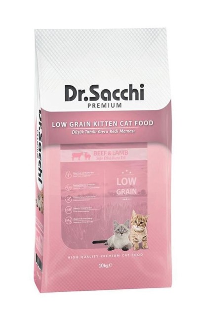 Dr Sacchi - Dr. Sacchi Sığır Etli Kuzulu Yavru Kedi Maması 10 Kg